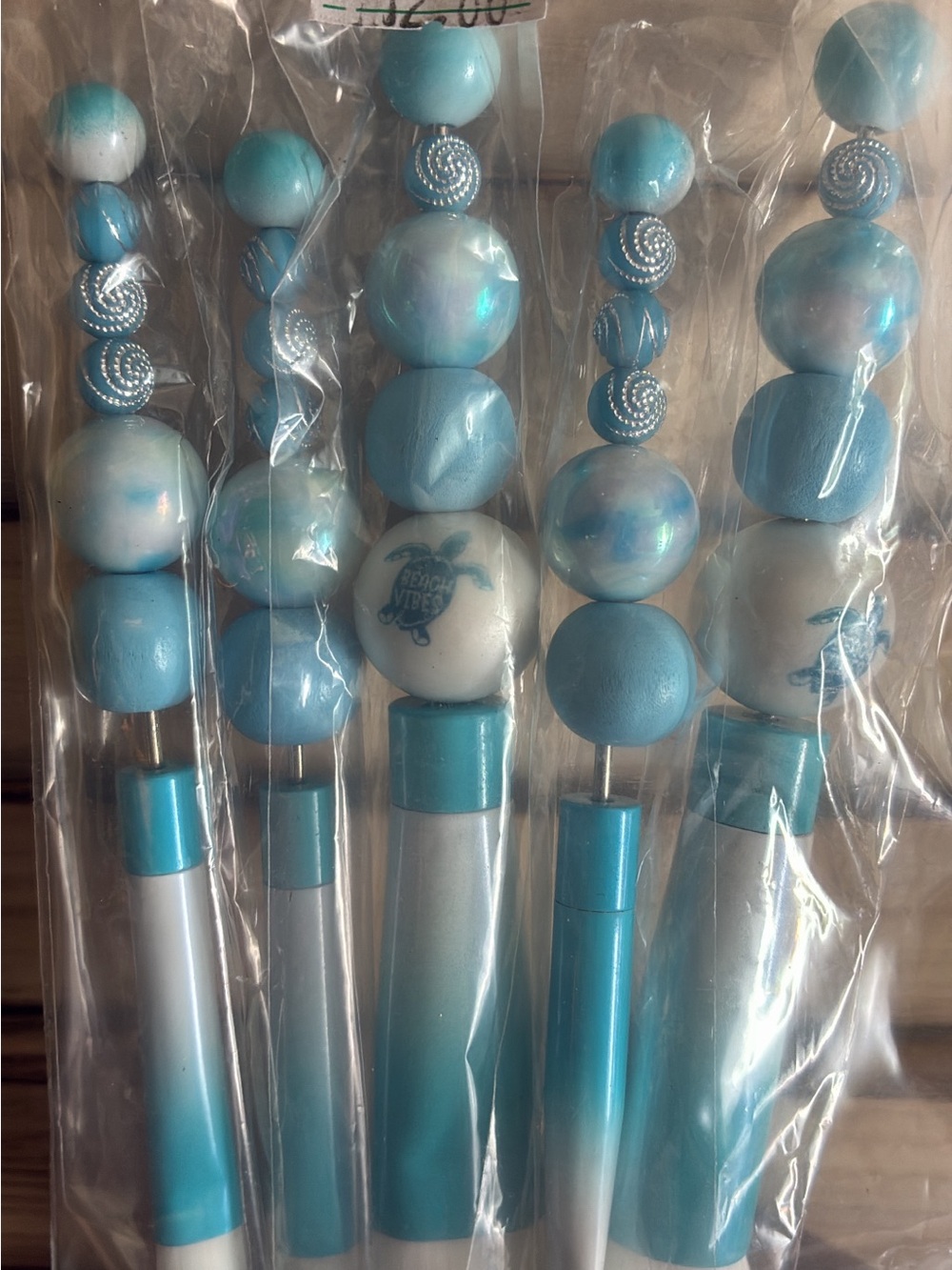 Beach Vibes Blue Beaded makeup brush sets - Unbranded